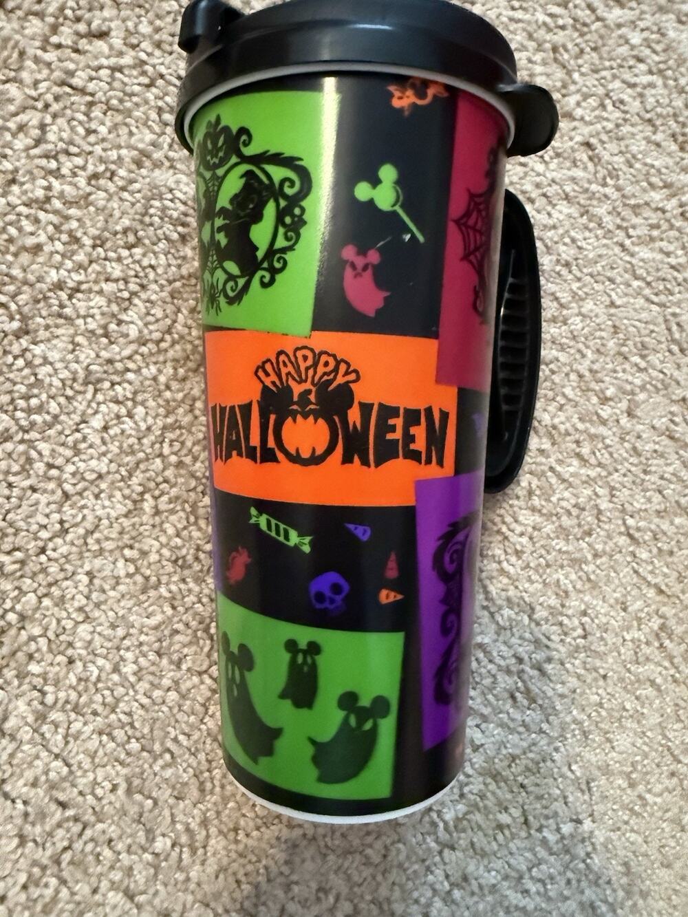 Disney World Parks Whirley Travel Mug Cup HAPPY HALLOWEEN Mickey Mouse